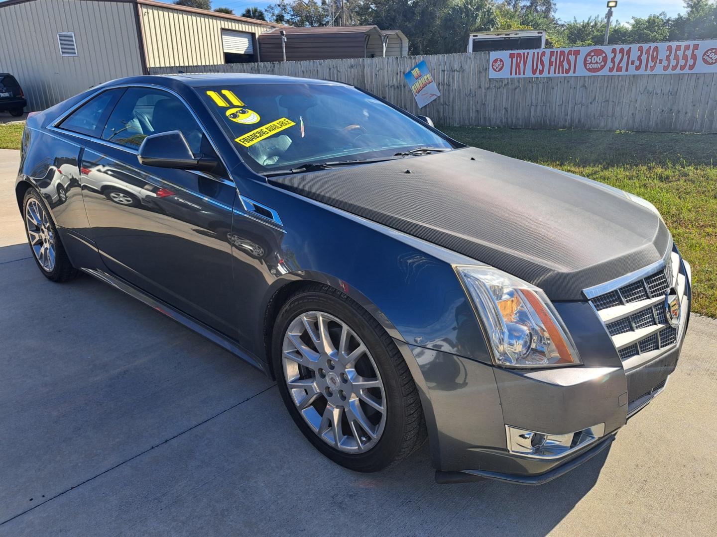 2011 Grey /BLACK Cadillac CTS Premium Coupe with Navigation (1G6DP1ED6B0) with an 3.6L V6 DOHC 24V engine, AUTOMATIC transmission, located at 1181 Aurora Rd, Melbourne, FL, 32935, (321) 241-1100, 28.132914, -80.639175 - Photo#2